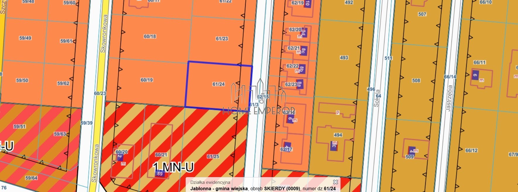 Działka budowlana na sprzedaż Skierdy, Orla  833m2 Foto 1