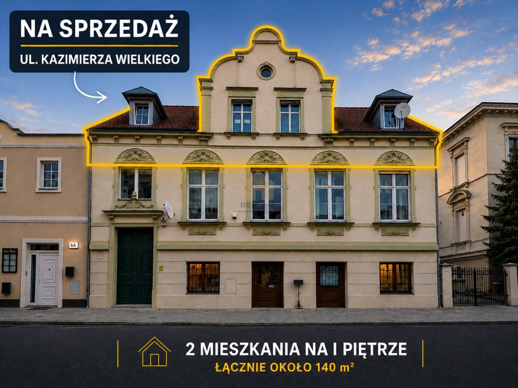 Zabytkowe mieszkanie 57 m² w centrum Zielonej Góry Zielona Góra  57m2 Foto 1