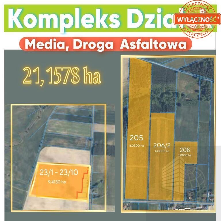 Działki inwestycyjne 21 ha z mediami i potencjałem rozbudowy Dobiegniew  211 600m2 Foto 1