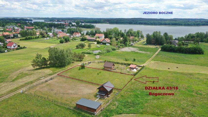 Działka 1510 m² pod zabudowę w Bogaczewie nad Jeziorem Bocznym Bogaczewo  1 510m2 Foto 1