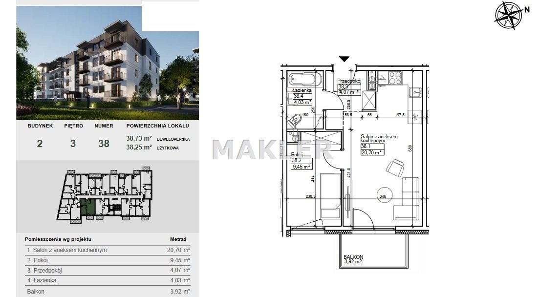 Mieszkanie dwupokojowe na sprzedaż Bydgoszcz, Szwederowo  38m2 Foto 6