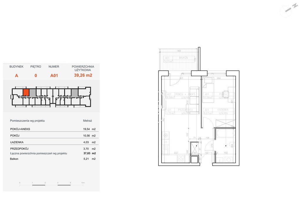 Przestronne 2-pokojowe mieszkanie w Bielawach, 37,83 m2 Bydgoszcz, Bielawy, Jana Karola Chodkiewicza  38m2 Foto 1