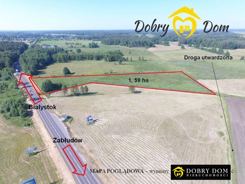 Duża działka z warunkami zabudowy przy DK 19, 15 900 m² Zagruszany  15 900m2 Foto 1