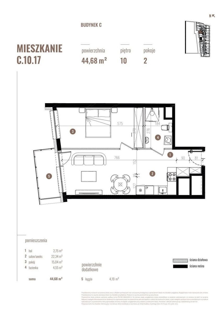 Mieszkanie dwupokojowe na sprzedaż Wrocław, Stare Miasto  45m2 Foto 2