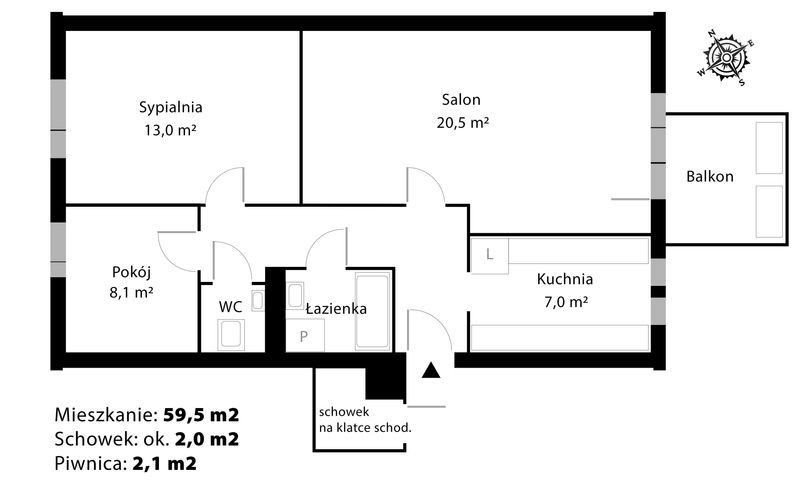Mieszkanie trzypokojowe na sprzedaż Warszawa, Praga-Południe, Floriana Znanieckiego  60m2 Foto 1