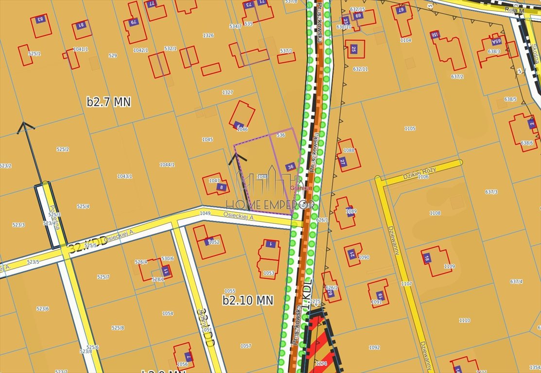 Działka 1228 m² z mediami - pod zabudowę jednorodzinną Granica, Pruszkowska  1 228m2 Foto 1