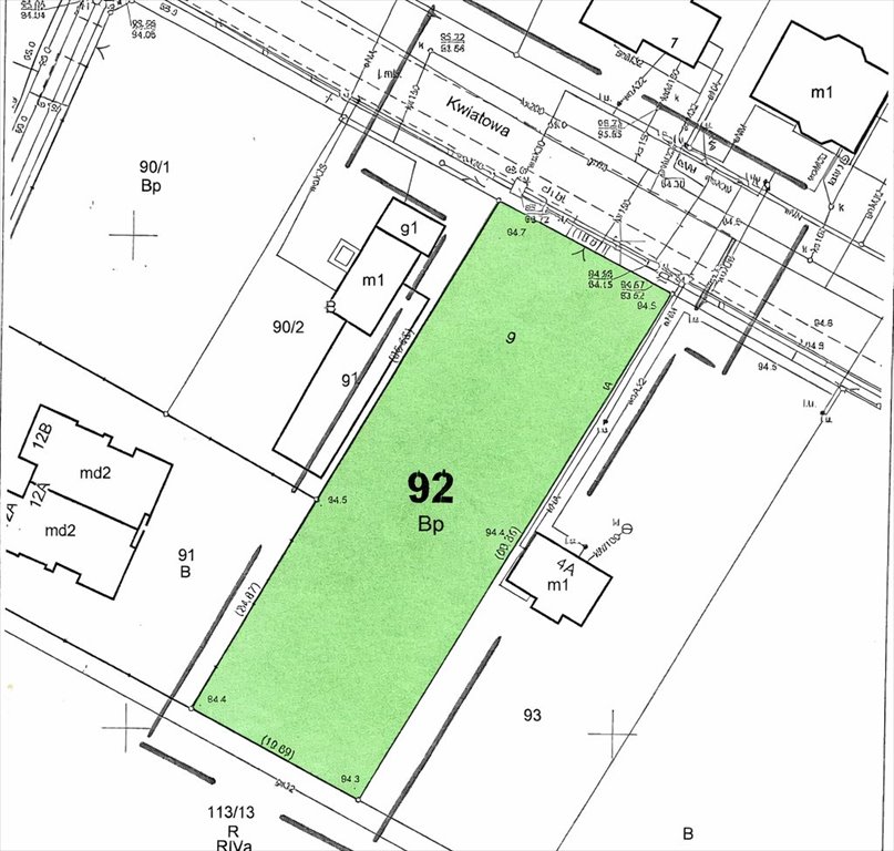 Działka budowlana 1207 m² z koncepcją domu i garażu Sady, Kwiatowa  1 207m2 Foto 1