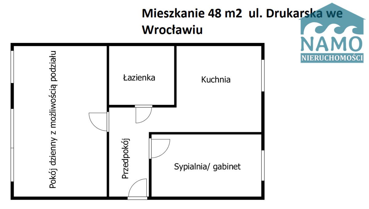 Mieszkanie dwupokojowe na sprzedaż Wrocław, Krzyki, Drukarska  48m2 Foto 9