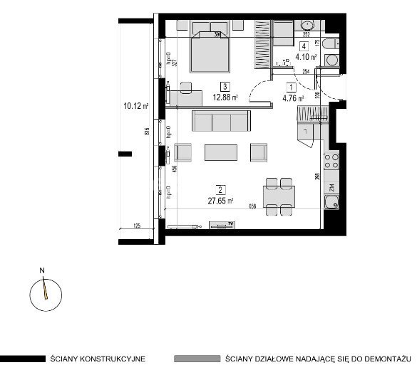 Mieszkanie dwupokojowe na sprzedaż Legnica  49m2 Foto 3