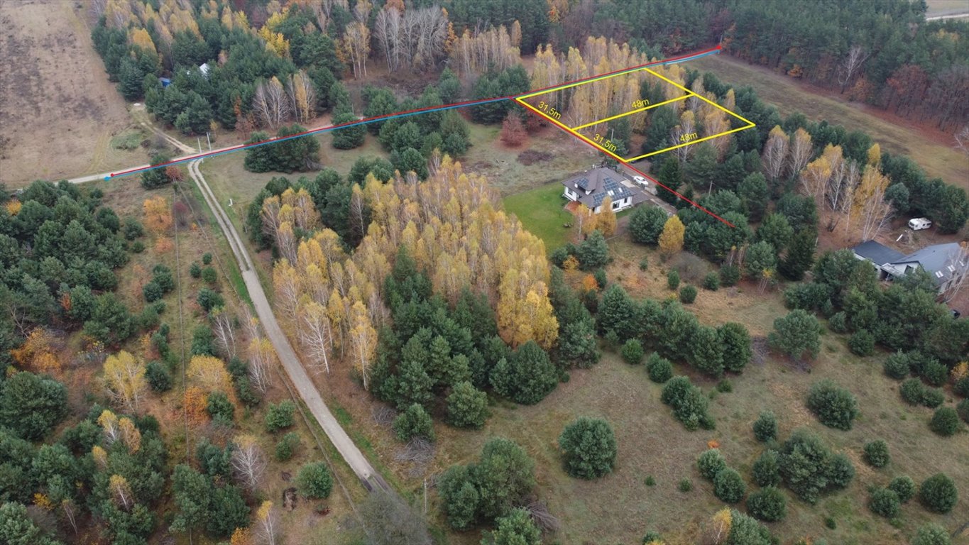 Piękna działka 1500 m2 z mediami, blisko Leszna Powązki  1 500m2 Foto 1