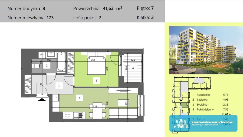 Mieszkanie dwupokojowe na sprzedaż Rzeszów, Technologiczna  42m2 Foto 5