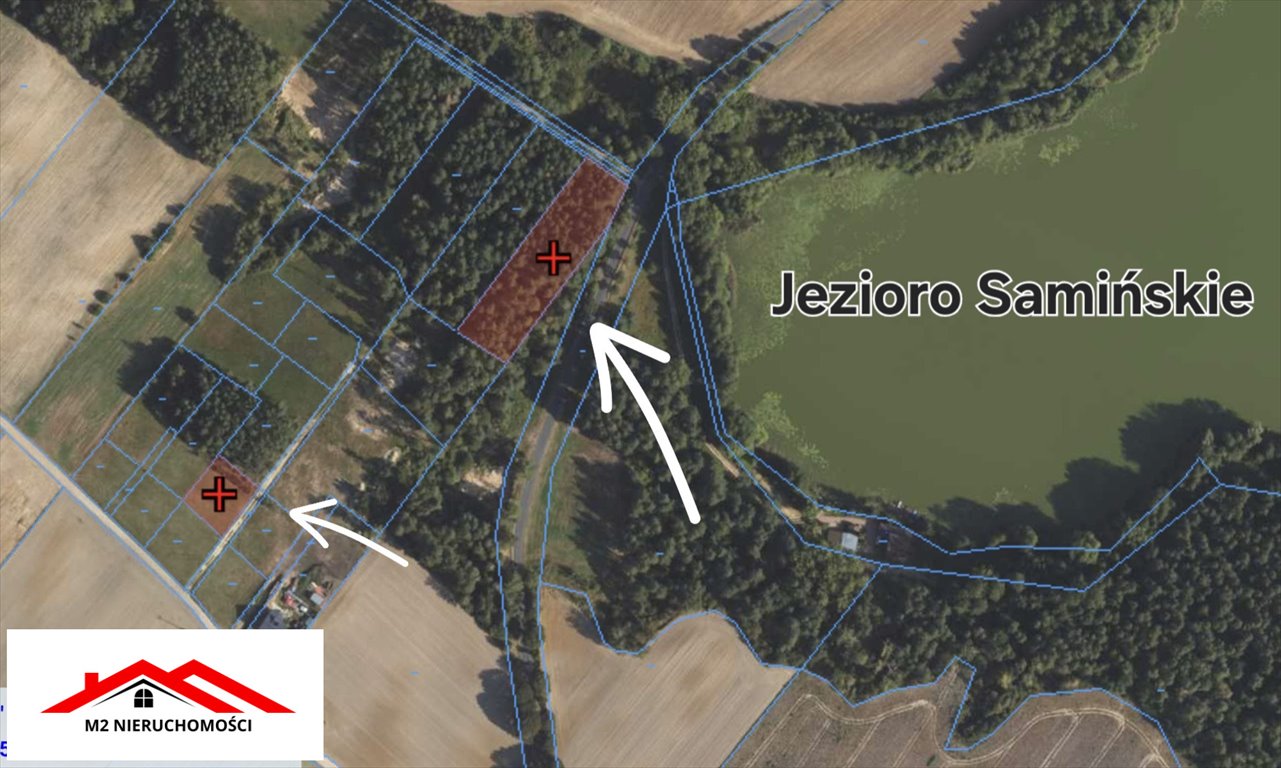 Działki Radoszki: rolna i leśna nad jeziorem Samińskim Radoszki, Radoszki  903m2 Foto 1