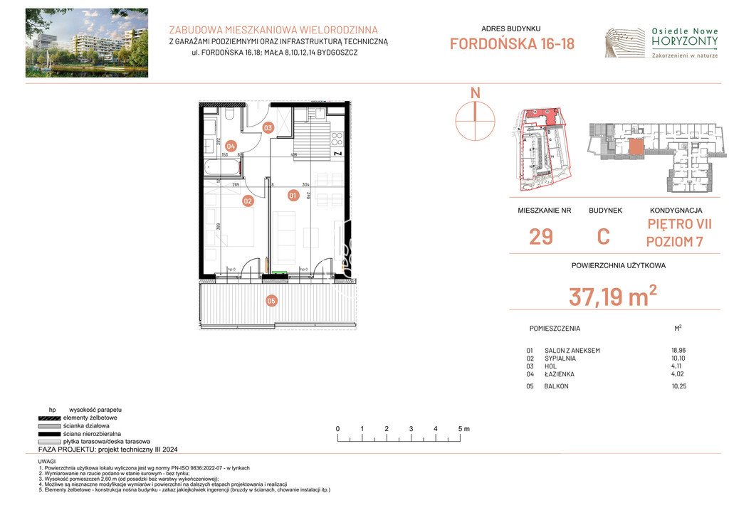 Dwupokojowe mieszkanie na sprzedaż w Bydgoszczy, 37,19 m2 Bydgoszcz, Fordońska  37m2 Foto 1