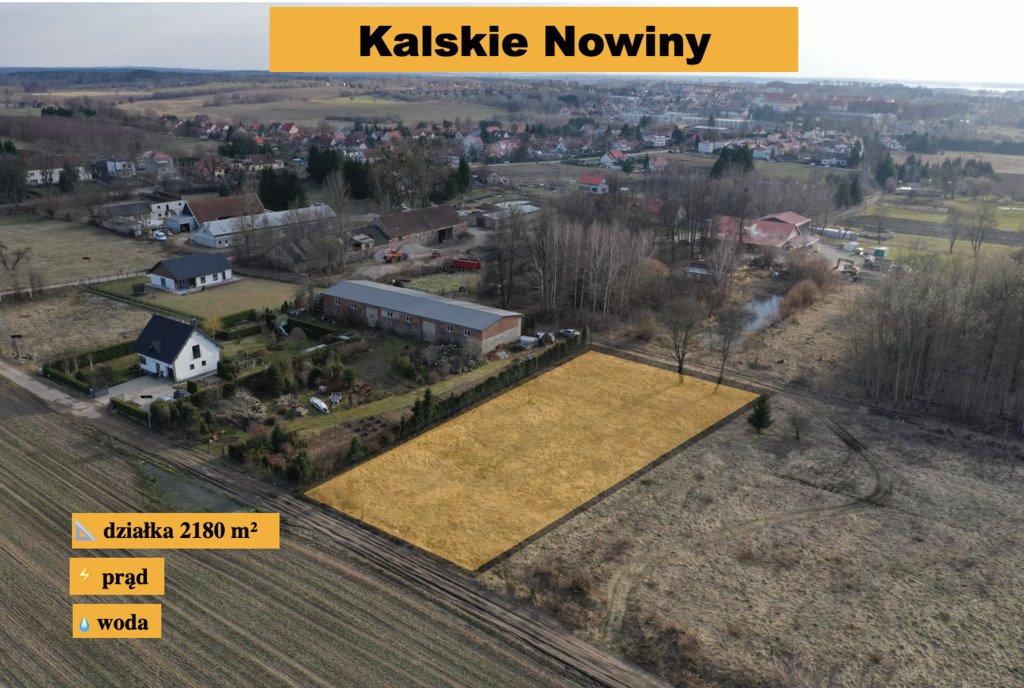 Działka pod dom w Kalskich Nowinach, 2180 m2, media, blisko natury Węgorzewo  2 180m2 Foto 1