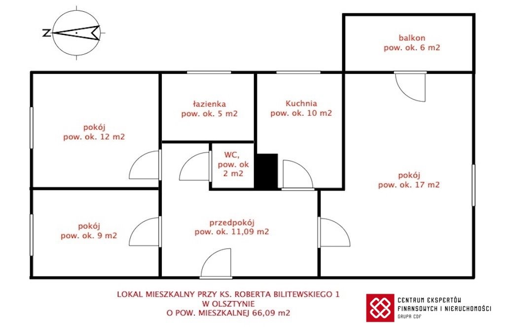 Mieszkanie trzypokojowe na sprzedaż Olsztyn, Generałów, Bilitewskiego  70m2 Foto 16