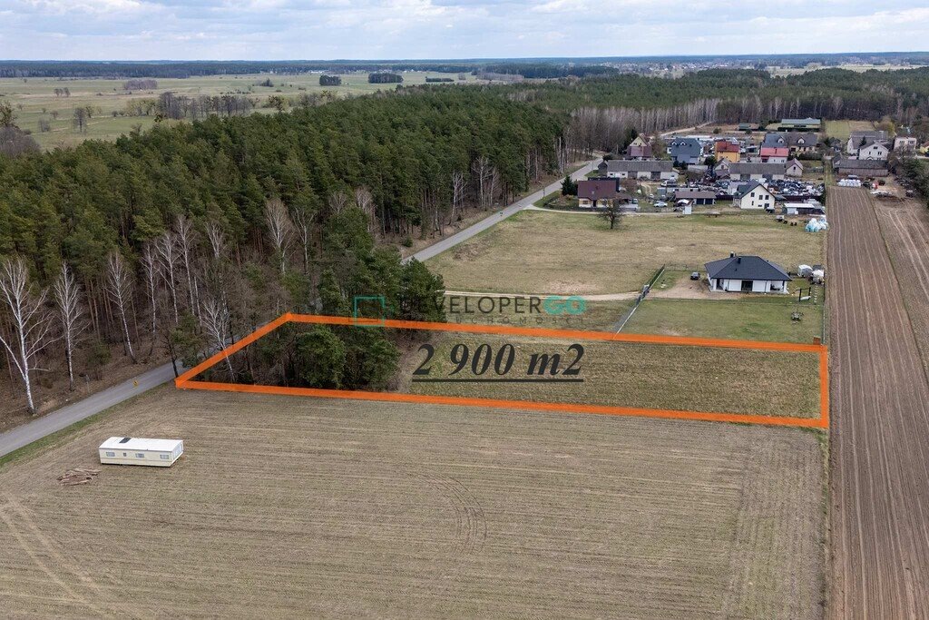 Urokliwa działka 2900 m² pod dom w Lelis, las, asfalt Lelis, Platynowa  2 900m2 Foto 1