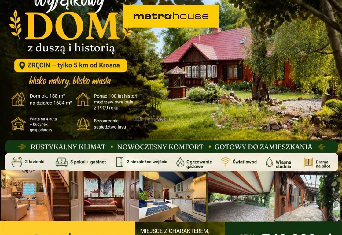Polecam urokliwy dom z historią 188 m² z ogrodem i lasem Zręcin  188m2 Foto 1
