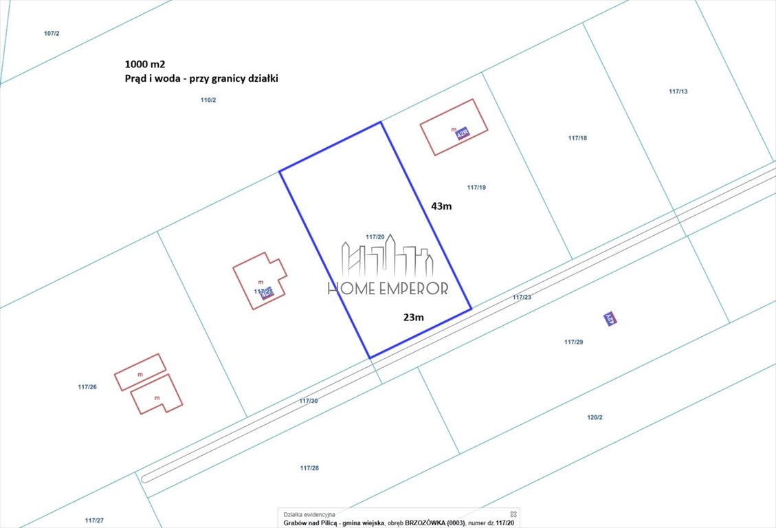 Na sprzedaż działka 1000 m² w Brzozówce z mediami Brzozówka  1 000m2 Foto 1