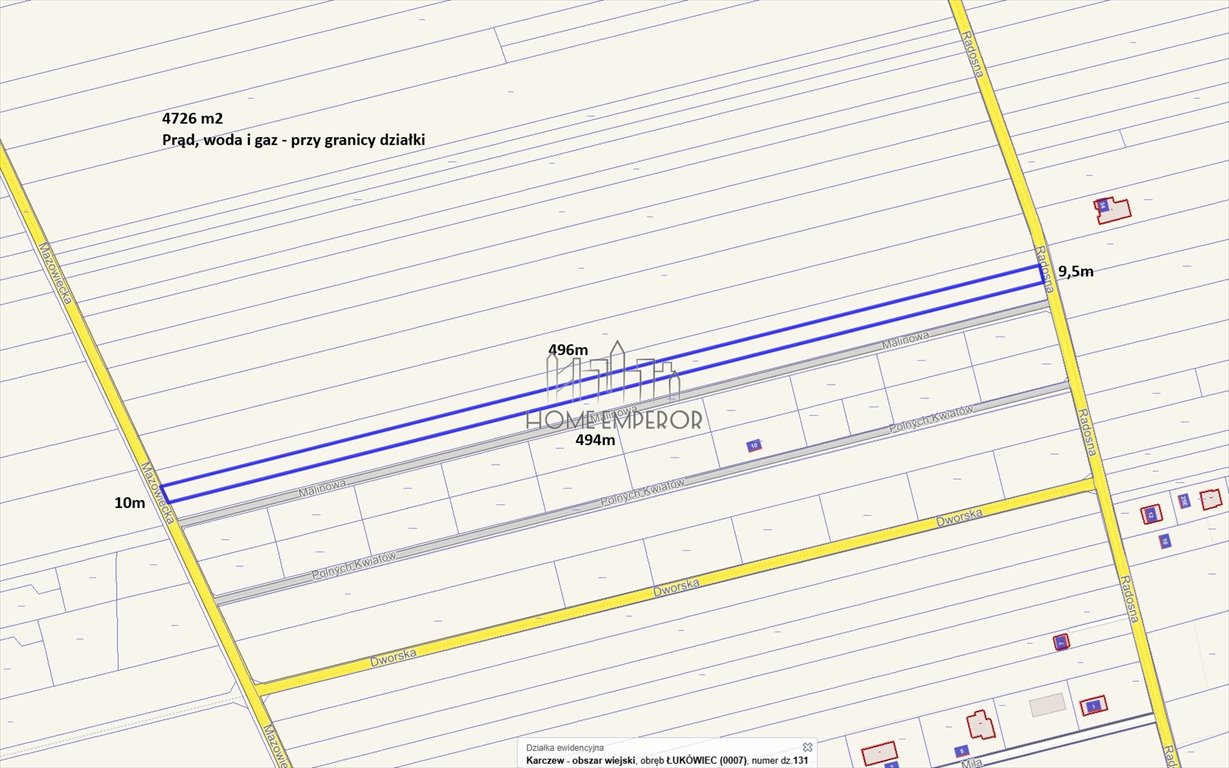Działka 4726 m² w Łukówcu z mediami - polecam Łukówiec, Radosna  4 726m2 Foto 1