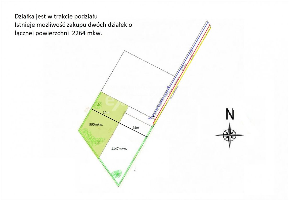 Działka budowlana na sprzedaż Krężnica Jara  995m2 Foto 2