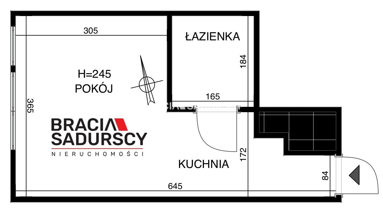 Kawalerka na sprzedaż Kraków, Krowodrza, Azory, Stachiewicza  20m2 Foto 3