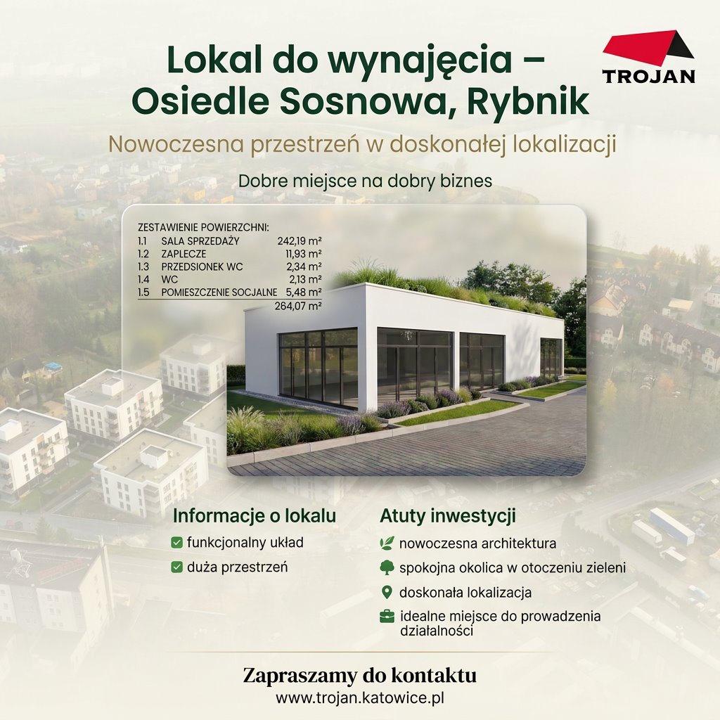 Nowoczesny lokal usługowy 132 m2 w Rybniku, gotowy do adaptacji Rybnik, Sosnowa  132m2 Foto 1