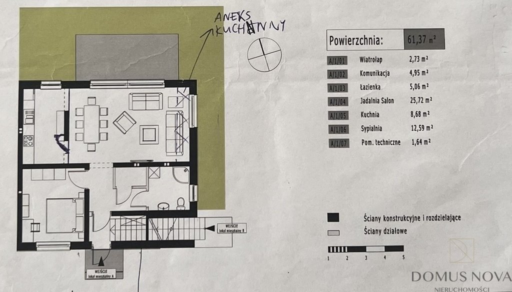 Mieszkanie trzypokojowe na sprzedaż Zakręt, Polna  63m2 Foto 8