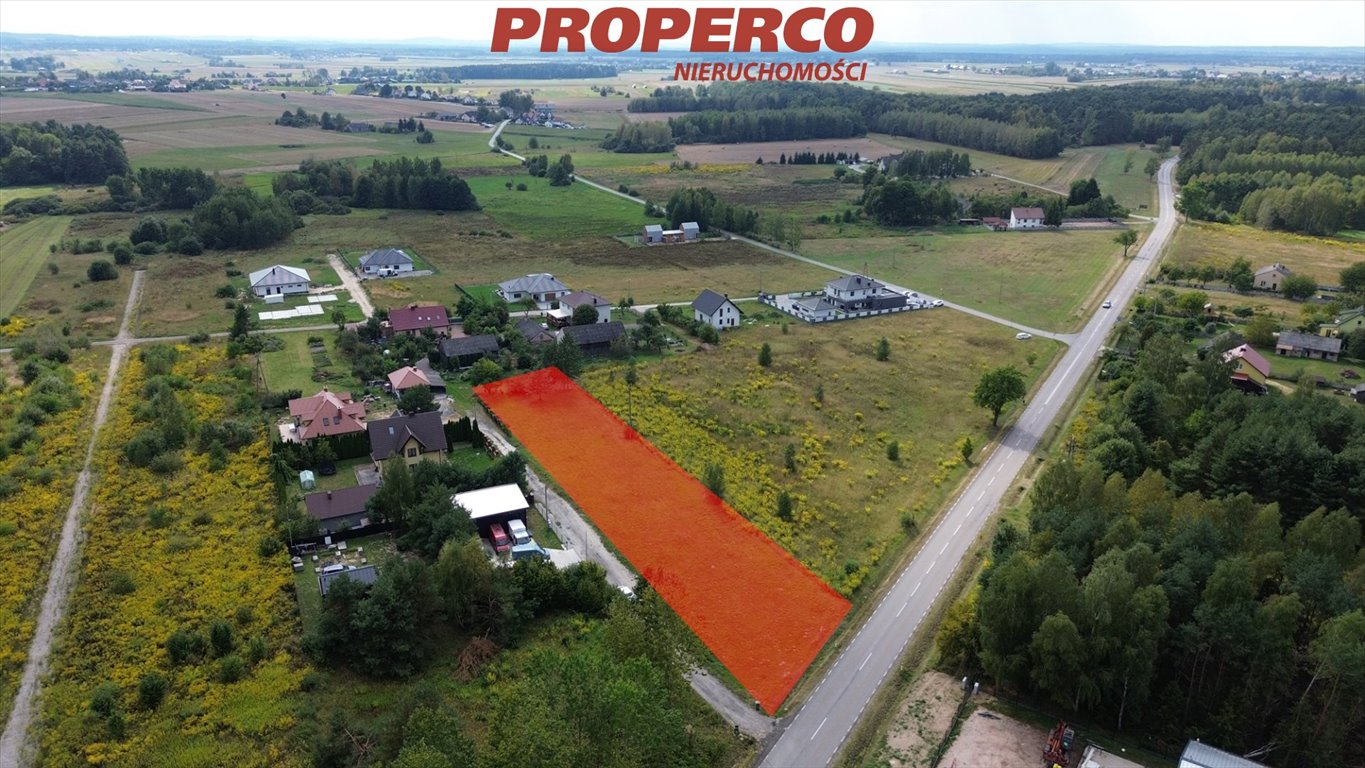 Działka 2300 m2 z mediami, blisko lasu i drogi 748 Chełmce, Świętokrzyska  2 300m2 Foto 1