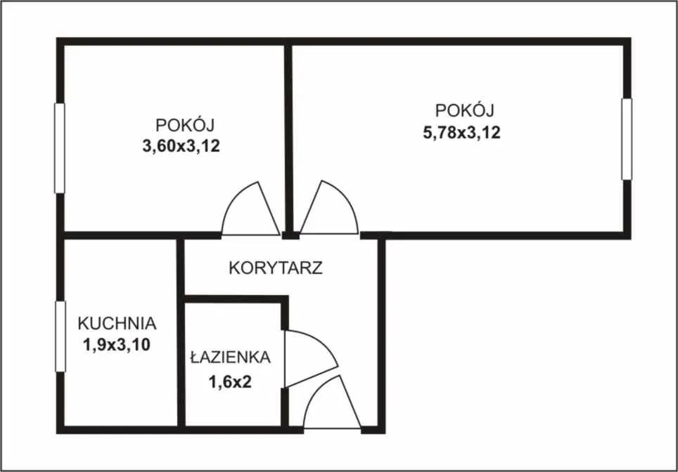 Mieszkanie dwupokojowe na sprzedaż Łódź  45m2 Foto 1