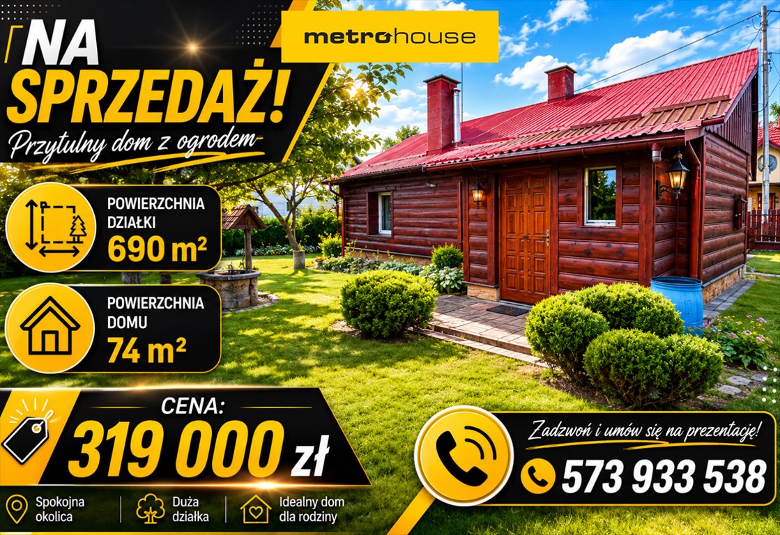 Dom drewniany 74 m2 z ogrodem i dostępem do rzeki Rudnik nad Sanem  74m2 Foto 1