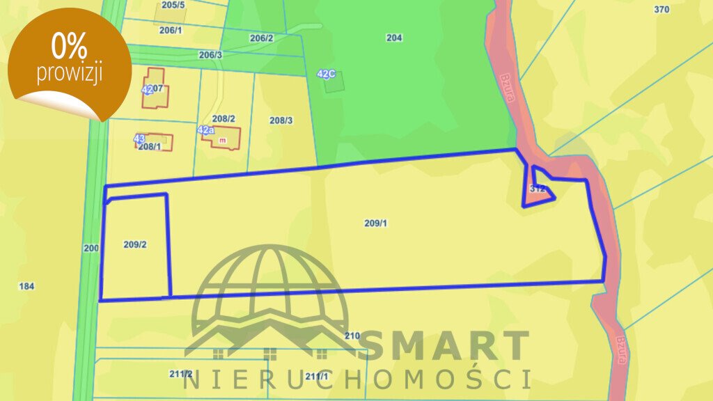 Malownicza działka nad Bzurą, 13 081 m², prąd, woda, światłowód Chociszew  13 081m2 Foto 1