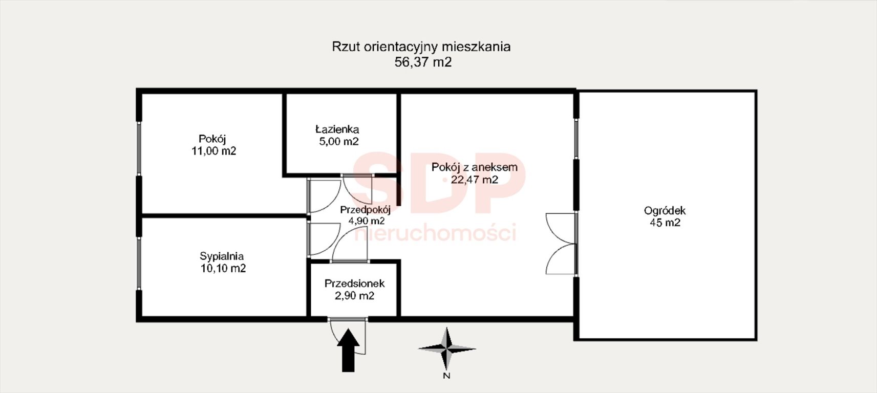 Mieszkanie trzypokojowe na sprzedaż Kiełczów, Akacjowa  56m2 Foto 5