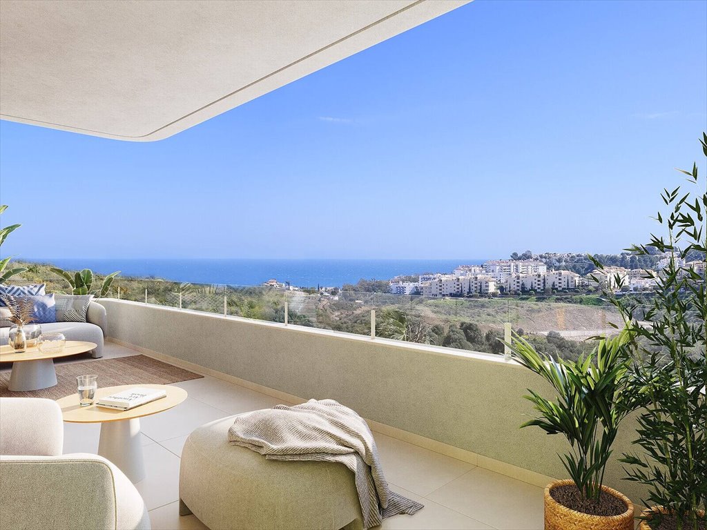 Nowoczesny apartament z dużym tarasem i widokiem na pole golfowe Hiszpania, Las Lagunas de Mijas, La Cala de Mijas, Mijas, Málaga  92m2 Foto 1