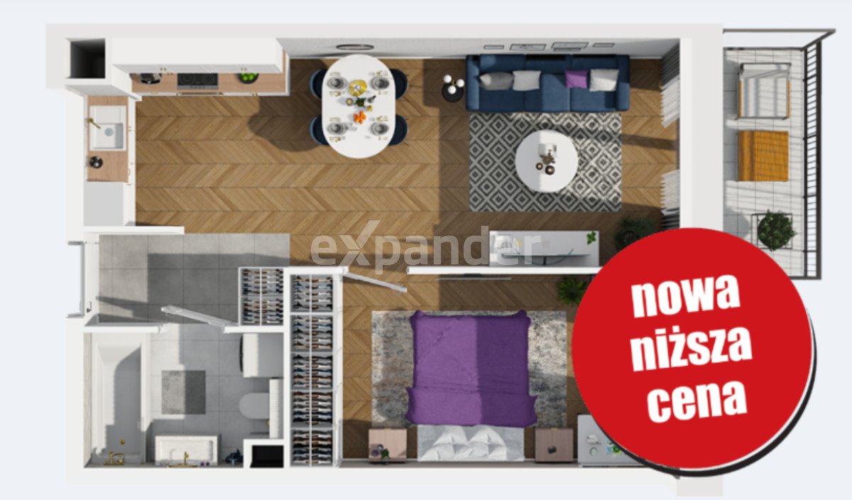 Mieszkanie dwupokojowe na sprzedaż Kraków, Stare Podgórze, Rydlówka  43m2 Foto 1