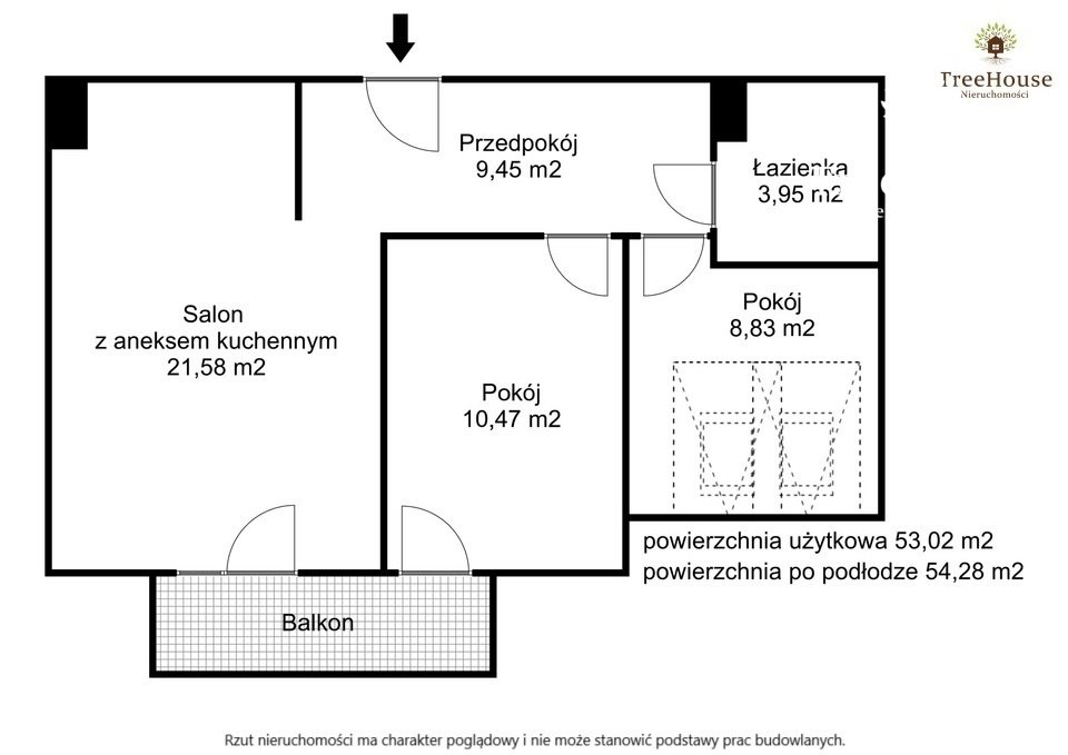 Mieszkanie trzypokojowe na sprzedaż Olsztyn, Podleśna, Borowa  53m2 Foto 15