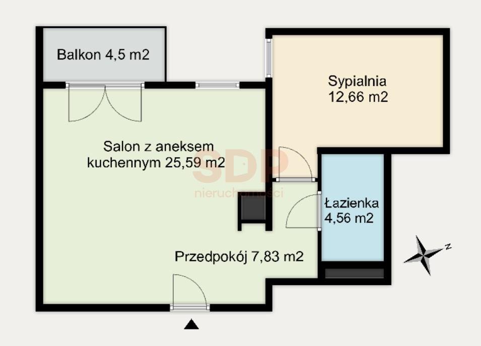 Mieszkanie dwupokojowe na sprzedaż Wrocław, Krzyki, Krzyki, Braterska  51m2 Foto 3