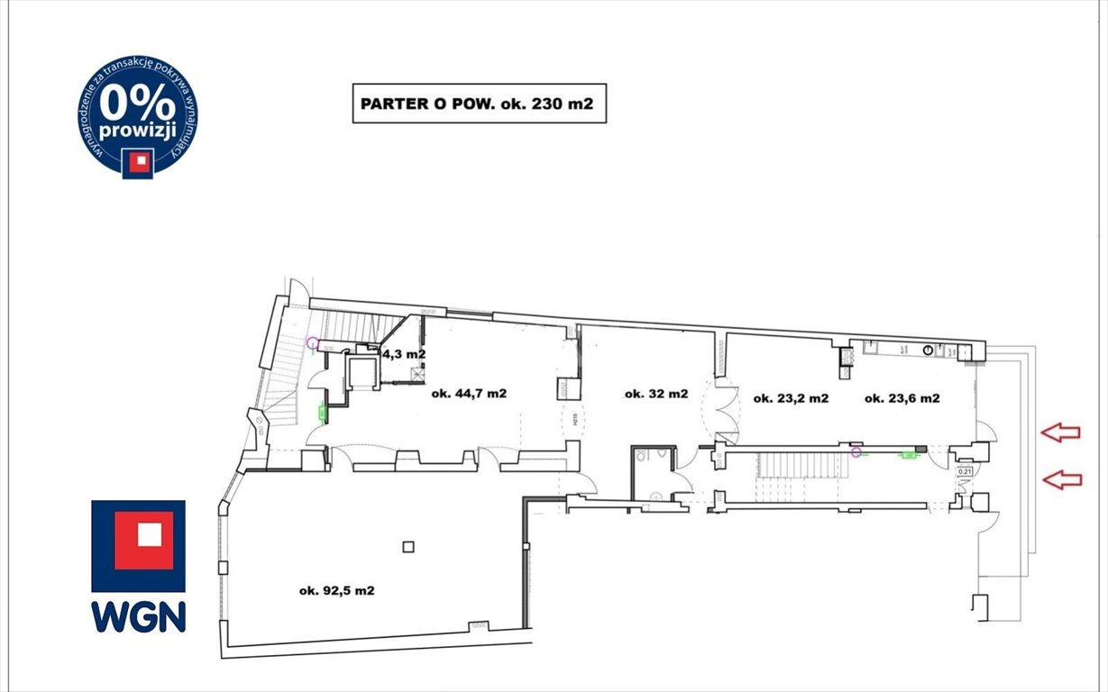 Lokal usługowy 230 m2 w centrum Chrzanowa z witrynami Chrzanów, centrum  230m2 Foto 1