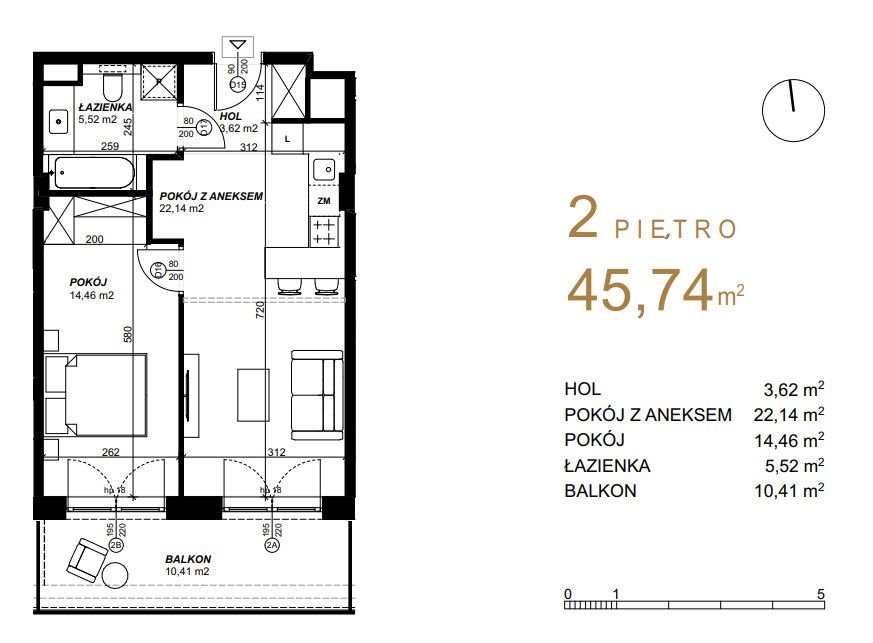 Mieszkanie dwupokojowe na sprzedaż Lublin, Śródmieście  46m2 Foto 2