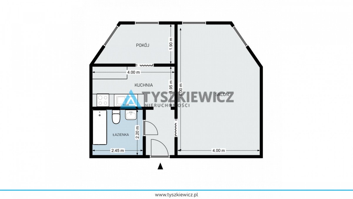 Mieszkanie dwupokojowe na sprzedaż Miastko, Marszałka Józefa Piłsudskiego  44m2 Foto 3