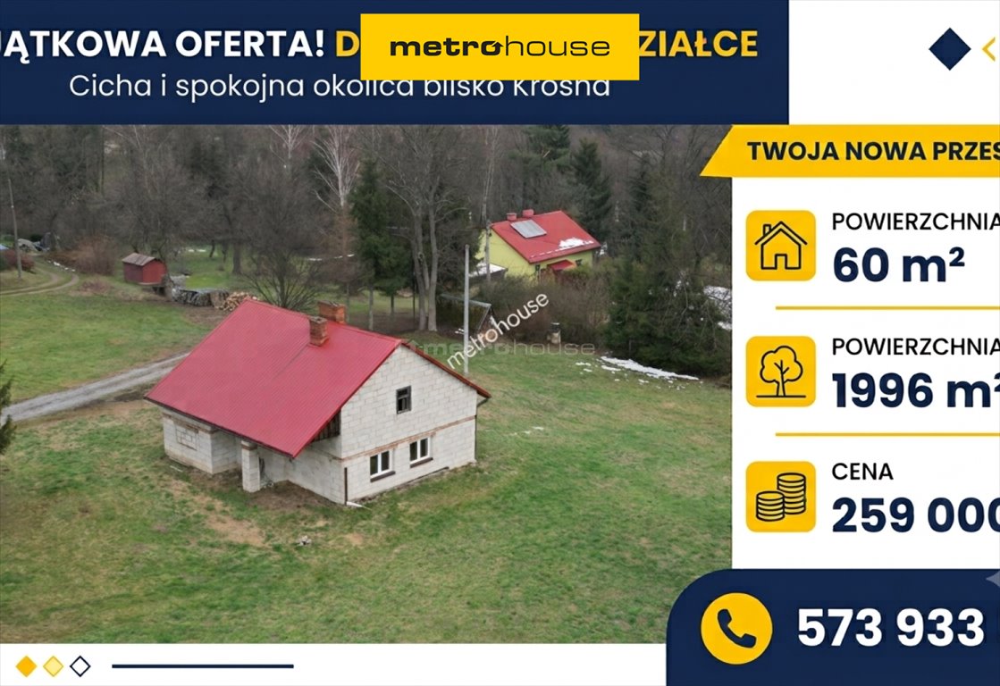 Ustrobna Dom 60 m² na 20-arowej działce - polecam Ustrobna  59m2 Foto 1