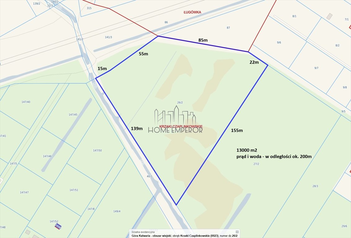 Zapraszam do zakupu działki pod zabudowę 4 domów w Krzakach Czaplinkowskich Krzaki Czaplinkowskie, Wrzosowa  13 000m2 Foto 1