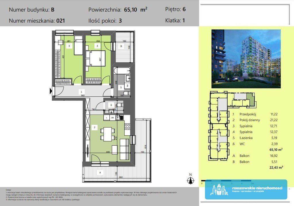 Mieszkanie trzypokojowe na sprzedaż Rzeszów, Technologiczna  65m2 Foto 9