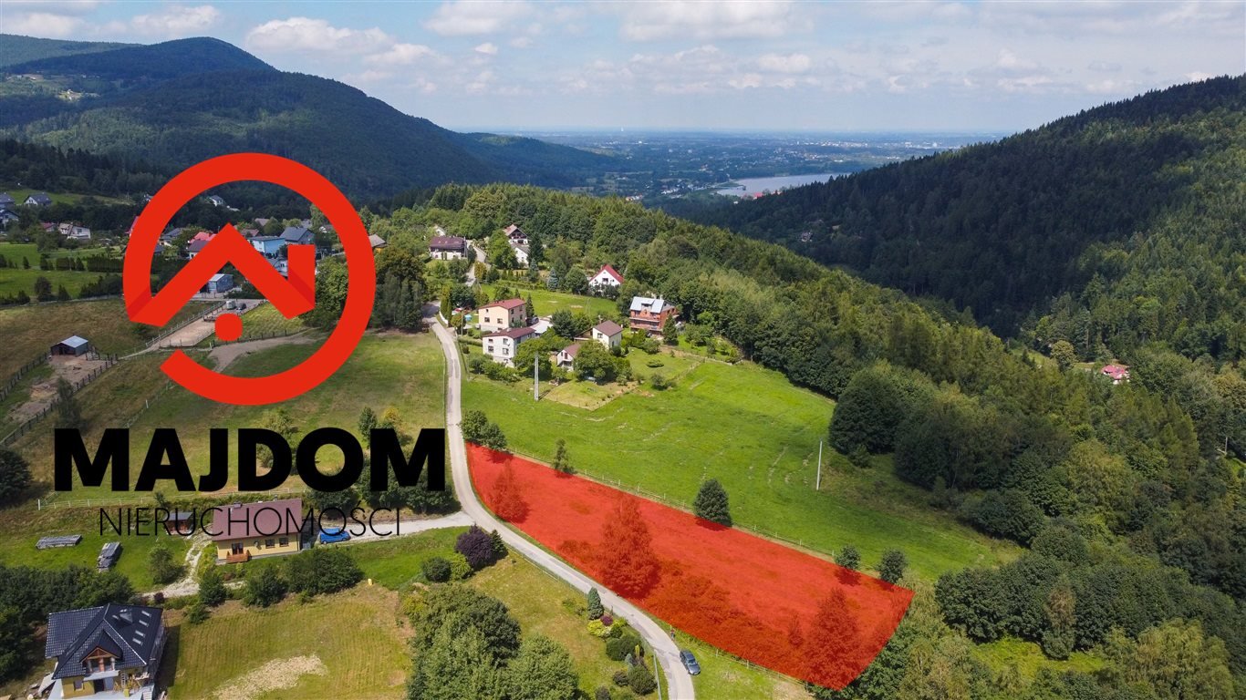 Widokowa działka 1702 m² z mediami i blisko lasu Porąbka  1 702m2 Foto 1