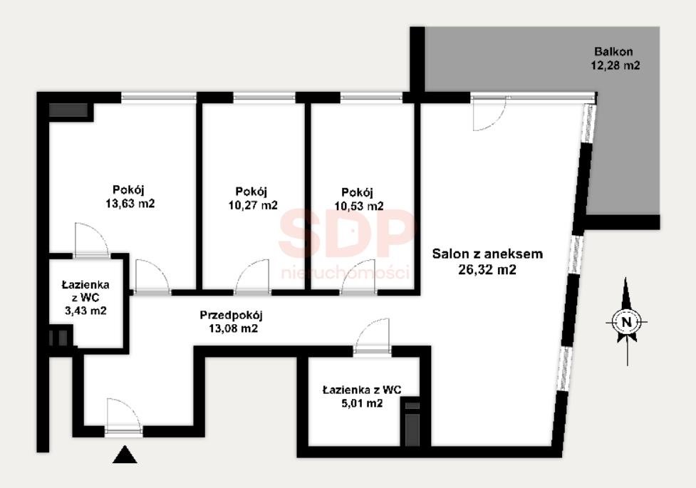 Mieszkanie czteropokojowe  na sprzedaż Wrocław, Śródmieście, Kleczków, Wybrzeże Conrada - Korzeniowskiego  82m2 Foto 7