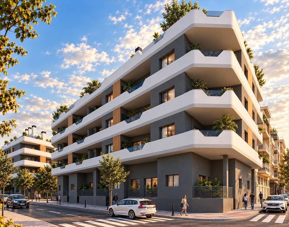 Zapraszam do obejrzenia nowoczesnych mieszkań w Santa Pola z basenem Hiszpania, Santa Pola, Costa Blanca  59m2 Foto 1