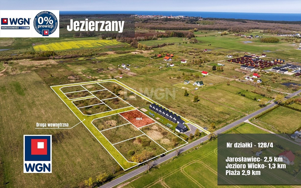 Działka budowlana blisko morza i jeziora w Jezierzanach Jezierzany  988m2 Foto 1