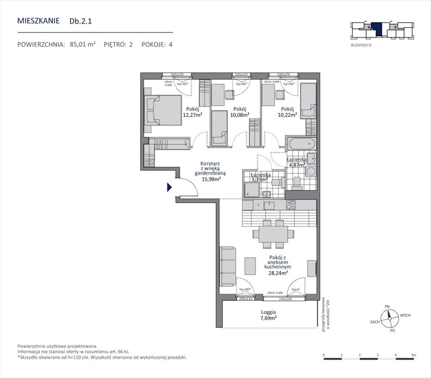 Mieszkanie 85 m² w Gdańsku Morena - blisko natury Gdańsk, Morena  85m2 Foto 1