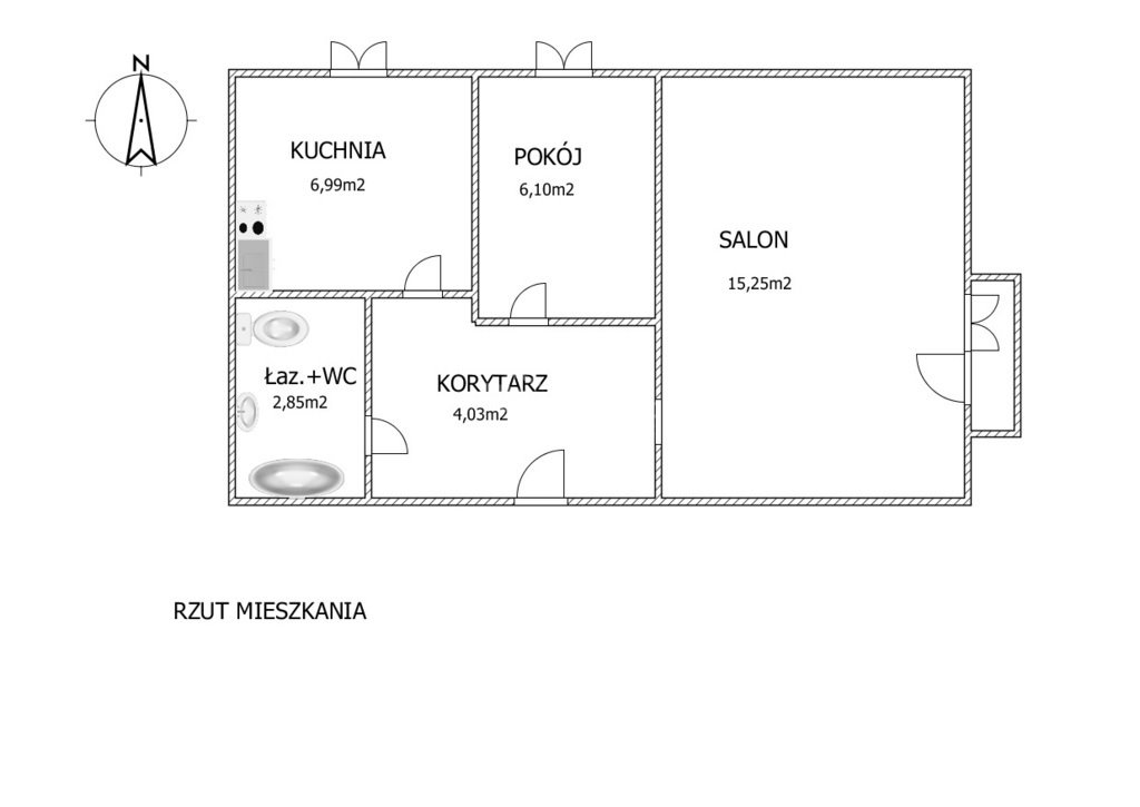 Mieszkanie dwupokojowe na sprzedaż Radzyń Podlaski  37m2 Foto 9