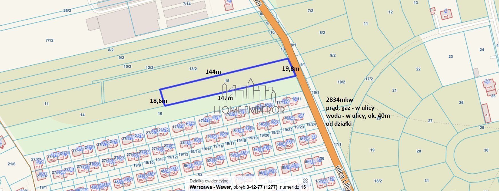 Działka 2835 m² z warunkami zabudowy w Wawrze zapraszam Warszawa, Wawer, Miedzeszyn, Liliowa  2 835m2 Foto 1