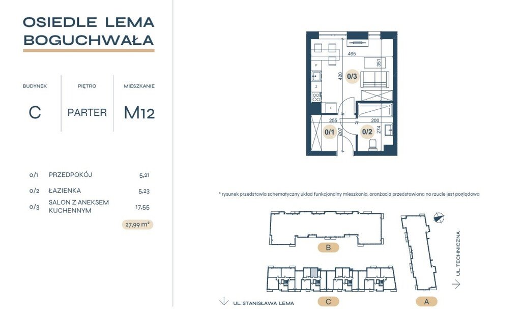 Kawalerka na sprzedaż Boguchwała, Stanisława Lema  28m2 Foto 2